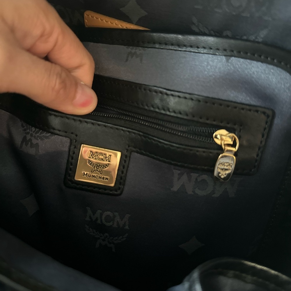Authentic MCM Black Backpack with Gold Studs - Picture 10 of 17